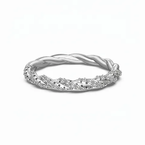 Anello Intrecciato in Argento Sterling 925 per Donna Squisita Zirconia Incastonata Elegante Moda Pendolare Gioielli da Mano
