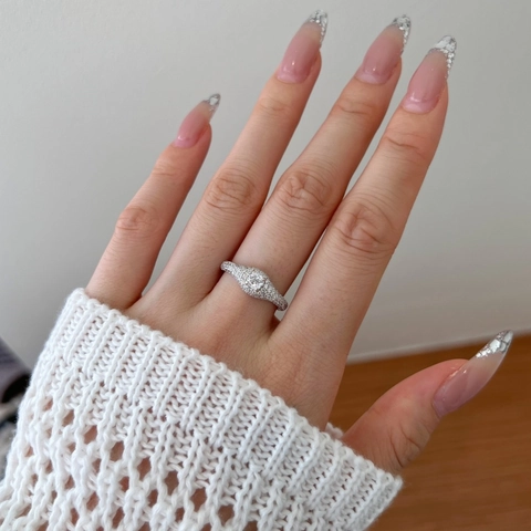 925 Sterling Silver Cushion Cut Zirconia Ring Full Pave Luxury Geometric Engagement Wedding Ring For Women Fashion Jewelry