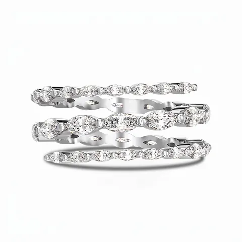 925 Sterling Silver Spiral Ring For Women Exquisite Zirconia Inlaid Multilayer Geometric Stackable Wedding Ring Jewelry