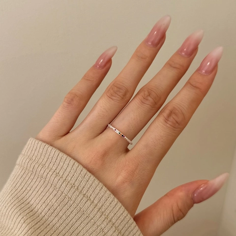 Rainbow Zirconia 925 Sterling Silver Open Ring For Women Minimalist Inlaid Colorful Adjustable Dopamine Jewelry Fashion Ring