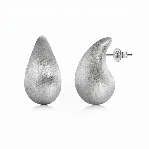 S925 Sterling Zilver Waterdruppel Oorknopjes Voor Vrouwen Minimalistisch Geborsteld Traan Hanger Ketting Elegante Dagelijkse Sieraden Cadeau
