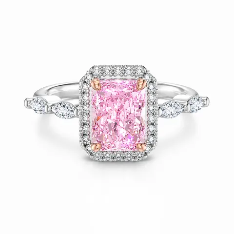 Radiant Cut Zirconia Ring 925 Sterling Silver Halo Square Stone Wedding Business Band For Women Fine Jewelry Gift