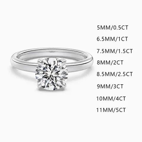 925 Sterling Silver Solitaire Ring For Women 5A Cubic Zirconia Engagement Wedding Ring Classic Claw Setting Proposal Jewelry Gift