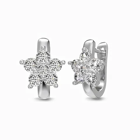 S925 Sterlingsilber Blumen Ohrstecker Mit Funkelnden Zirkonia Eingelegt Huggie Ohrringe Für Damen Mode Schmuck