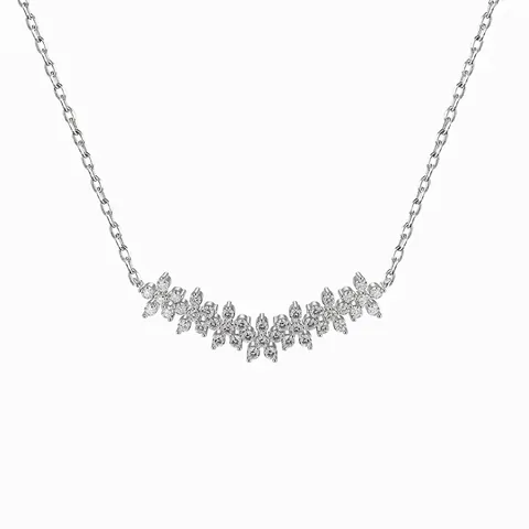925 Sterling Silver Five Petal Flower Pendant Necklace For Women Inlaid Zirconia Elegant Forest Style Clavicle Chain Jewelry