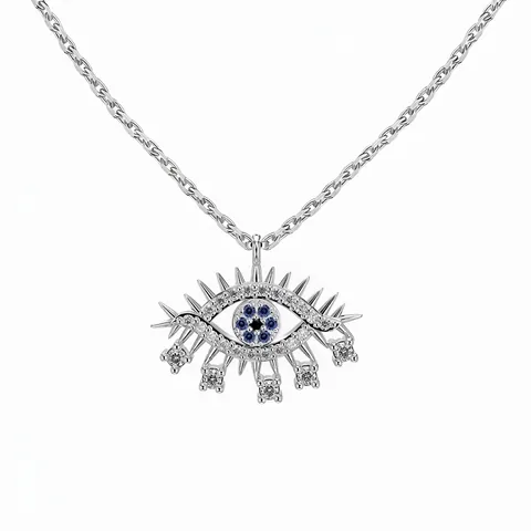 Collana con Pendente Malocchio in Argento Sterling 925 per Donna con Zirconia Intarsiata Girocollo Gioielli alla Moda Argento