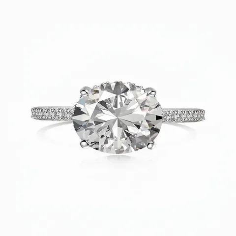 Exquisite 925 Sterling Silver Oval Zirconia Ring Four Prong Pave Setting Engagement Wedding Ring For Women Fashion Jewelry