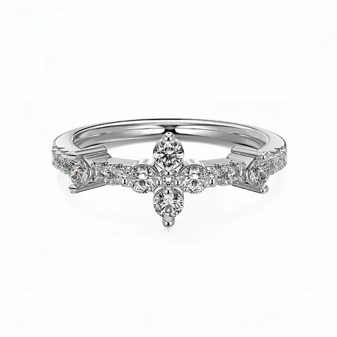 925 Sterling Zilver Klaver Zirconia Ring Voor Vrouwen Elegant Individueel Ingelegd Witgoud Verguld Mode Sieraden Vingerring