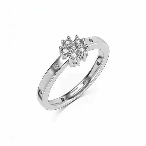 Elegant 925 Sterling Silver Peach Blossom Ring For Women Inlaid Zirconia Exquisite Wedding Banquet Fashion Jewelry
