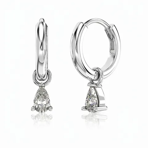 925 Sterling Silver Water Drop Zirconia Inlaid Pendant Earrings For Women Elegant Light Luxury Fashion Jewelry Dainty Earrings