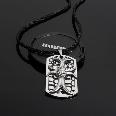 Collana Con Pendente a Croce e Stella in Metallo Punk Vintage per Uomo Gioielli in Lega e Corda Cerata Stile Gothic Street
