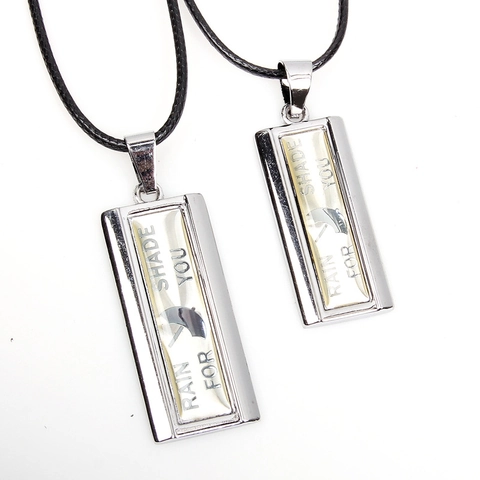 Collana con Ciondolo Ombrello in Lega Smalto Moda Coreana Coppia Rain For Shade You Slogan Lettera Gioielli Minimalisti