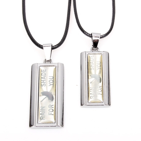 Collana con Ciondolo Ombrello in Lega Smalto Moda Coreana Coppia Rain For Shade You Slogan Lettera Gioielli Minimalisti