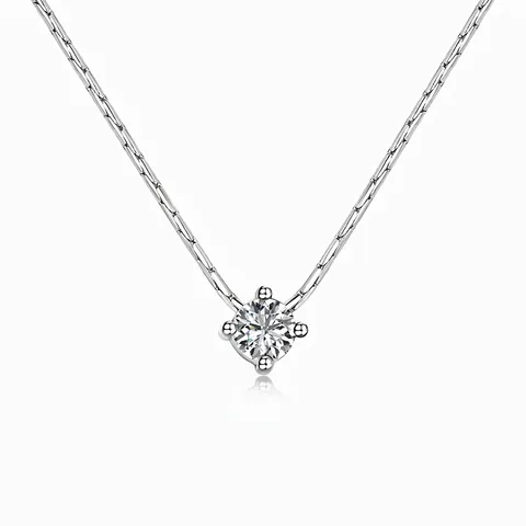 S925 Sterling Zilver Minimalistisch Zirconia Hanger Halsketting Voor Vrouwen Lichte Luxe Slangenketting Geometrische Halssieraden Cadeau