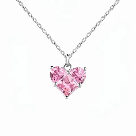 925 Sterlingsilber Herz Anhänger Halskette Für Damen Luxus Zirkonia Eingelagert Kette Halskette Valentinstag Schmuck Geschenk