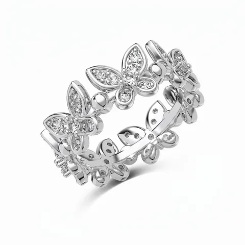 Elegante 925 Sterling Zilveren Vlinder Ring Voor Dames Verfijnd Wikkelontwerp Ingelegd Met Glinsterende Zirconia Vlinder Ring