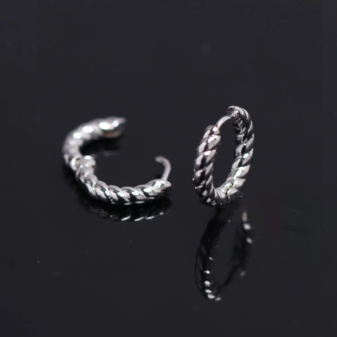 Minimalisti Orecchini a Cerchio in Rame a Corda Intrecciata Per Uomo Donna Orecchini Huggie Placcati in Argento Gioielli Retro
