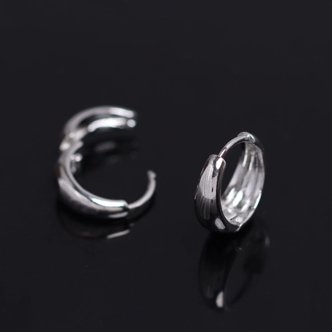 Pendientes de Aro Geométricos de Cobre Minimalistas para Hombre Plateado Galvanizado Alto Pulido Accesorios de Joyería de Moda