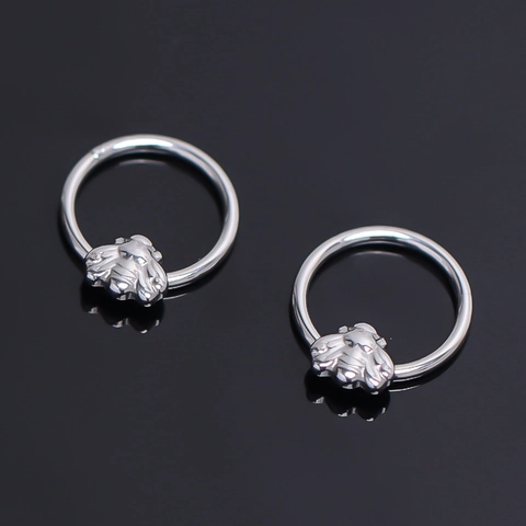 Punk Roestvrij Stalen Bijen Ring Oorbellen Voor Mannen Vrouwen Dierlijk Ontwerp Body Piercing Sieraden Zilverkleur