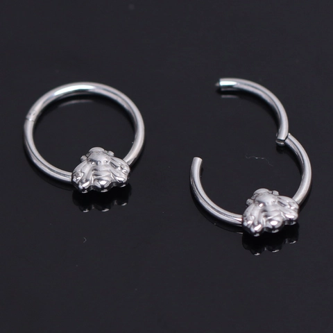Punk Roestvrij Stalen Bijen Ring Oorbellen Voor Mannen Vrouwen Dierlijk Ontwerp Body Piercing Sieraden Zilverkleur