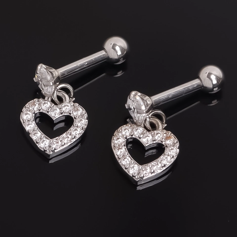 Minimalistische Legering Hart Strass Oorknopjes Geometrische Schroefsluiting Piercing Sieraden Mode Accessoire Voor Dames Heren
