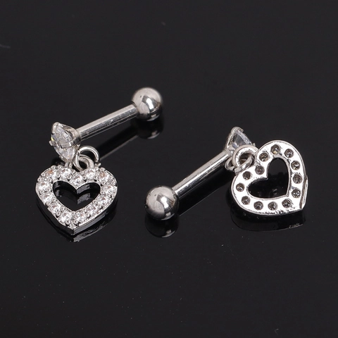 Minimalistische Legering Hart Strass Oorknopjes Geometrische Schroefsluiting Piercing Sieraden Mode Accessoire Voor Dames Heren
