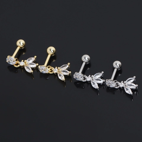 Orecchini a Bottone in Acciaio Inossidabile a Fiore Personalizzati Con Strass Intarsiati Gioielli per Piercing Helix Uomo Donna