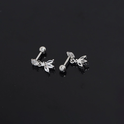 Orecchini a Bottone in Acciaio Inossidabile a Fiore Personalizzati Con Strass Intarsiati Gioielli per Piercing Helix Uomo Donna