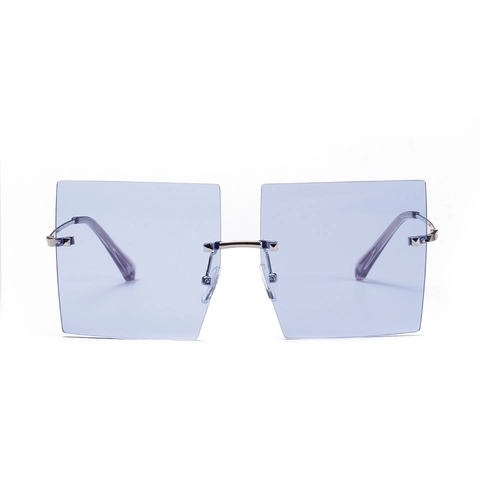 Gafas de Sol Cuadradas Extragrandes Sin Marco para Hombres Mujeres Moda PC Metal UV400 Lentes Degradadas Retro Street Style