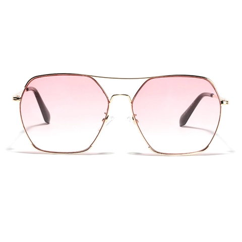 Oversized Square Polygon Sunglasses For Men Women Metal Frame Gradient AC Lens UV400 Protection Fashion Retro Sun Glasses