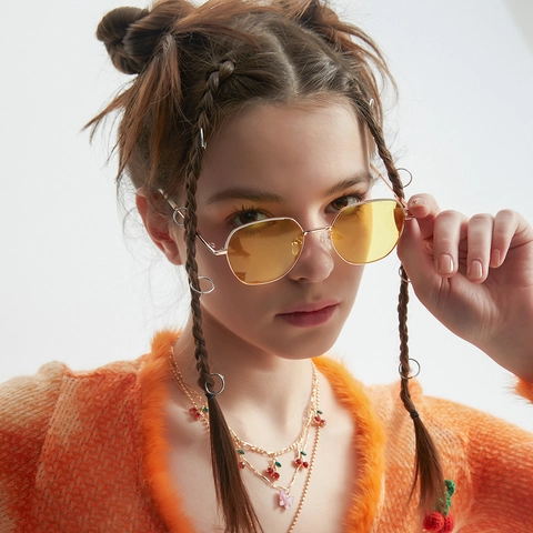 Western Retro Small Square Frame Sunglasses Women High-end Metal UV400 Protection Fashion Eyewear 20058 Gold Silver Black