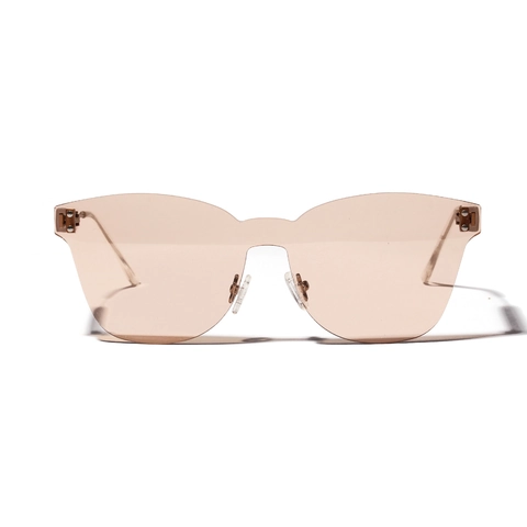Fashion Rimless One Piece Lens Sunglasses For Women Oversized Butterfly Metal Temple UV400 Ocean Color Sun Glasses Party Beach Streetwear