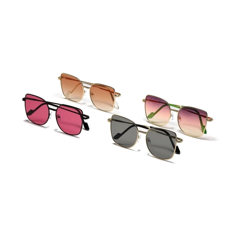 Oversized Metalen Retro Zonnebril Voor Dames Heren Mode Cat Eye UV400 Bescherming Metalen Montuur Zonnebril