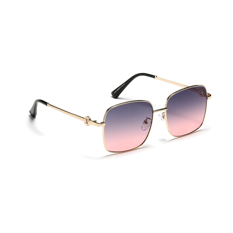 Fashion Oversized Square Metal Sunglasses For Women Retro Gradient Lens UV400 Protection Large Frame Thin Leg Sun Glasses