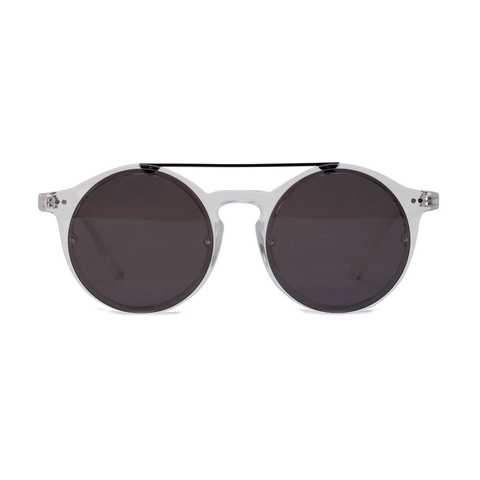 Retro Round Double Bridge Sunglasses For Women Men UV400 Protection Transparent Ocean Color Lens Trendy Hip Hop Eyewear