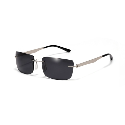 Futuristic Cyberpunk Rimless Sunglasses For Women Men Fashion Rectangular Metal Frame UV400 Square Y2K Trendy Sun Glasses