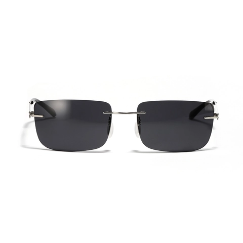 Futuristic Cyberpunk Rimless Sunglasses For Women Men Fashion Rectangular Metal Frame UV400 Square Y2K Trendy Sun Glasses