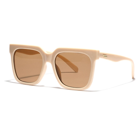 Fashion Oversized Square Sunglasses For Women Men PC AC Material Metal Rivet UV400 Retro Tortoiseshell Beige Sun Glasses