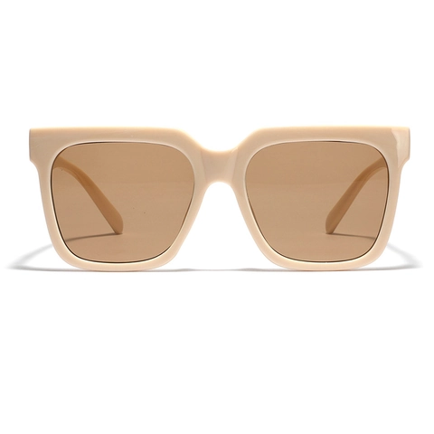 Fashion Oversized Square Sunglasses For Women Men PC AC Material Metal Rivet UV400 Retro Tortoiseshell Beige Sun Glasses
