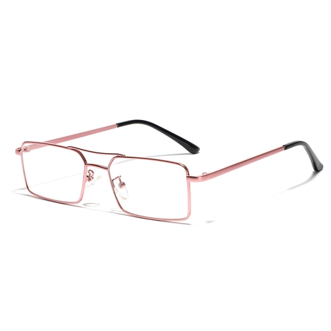 Retro Rectangular Metal Frame Sunglasses For Women Men Individual Trend Double Bridge UV400 Protection Fashion Sun Glasses