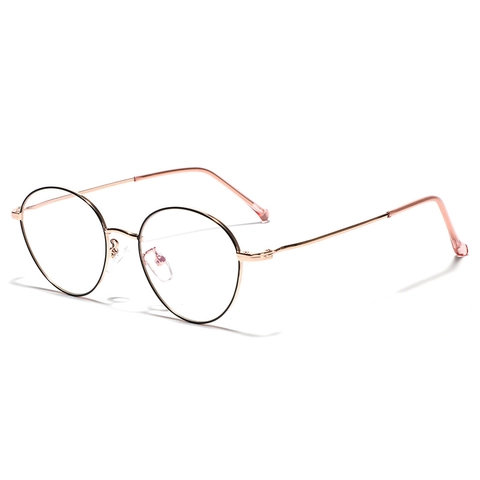 Occhiali da Vista Tondi con Montatura in Metallo Retrò per Donna Uomo Montatura Sottile Vintage Lenti Trasparenti Occhiali alla Moda