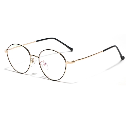 Occhiali da Vista Tondi con Montatura in Metallo Retrò per Donna Uomo Montatura Sottile Vintage Lenti Trasparenti Occhiali alla Moda