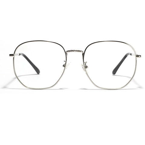 Retro Oversized Square Metal Frame Optical Glasses For Women Men Polygon Flat Mirror Frame Fashion Eyewear Frames Accessory