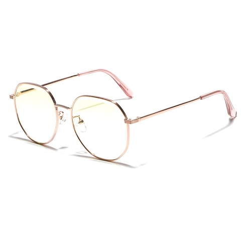 Occhiali da Sole alla Moda in Metallo con Montatura Piccola a Rombo Lenti Sfumate Poligono Geometrico UV400 per Uomo Donna