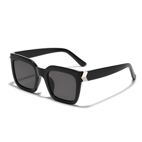 Vintage Square Large Frame Sunglasses For Men Women UV400 Protection PC Frame AC Lens Metal Detail Retro Fashion Eyewear