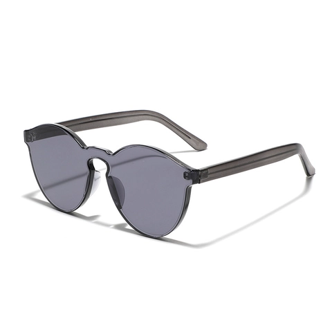 Lunettes de Soleil Monobloc Sans Monture Couleurs Bonbon pour Femmes Hommes Mode Verres PC UV400 Lunettes de Mode Intégrées pour Fête Extérieure Conduite Voyage