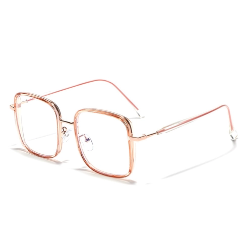 Occhiali Ottici Quadrati Retro in TR90 e Metallo Moda Color Gelatina Montatura Grande per Uomo Donna Specchio Piatto Decorativo