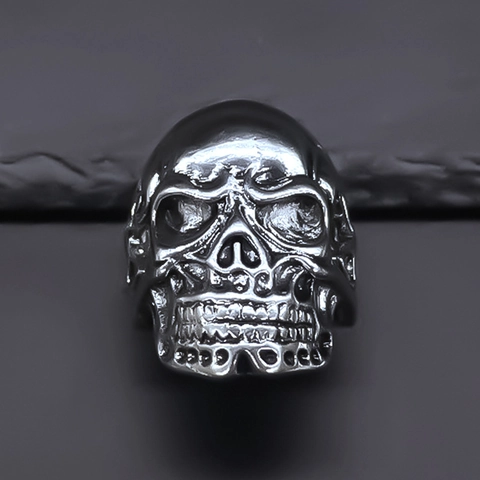 Vintage Gothic Skull Soldier Ring For Men Punk Streetwear Electroplated Alloy Skeleton Finger Ring Jewelry Accessories