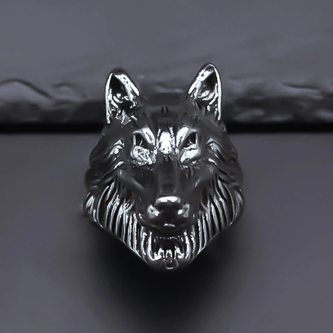 Anello Testa di Re Lupo Vintage Lega Galvanica Punk Gothic Anello per Uomo Donna Gioielli da Mano Animali Retro Personalizzati