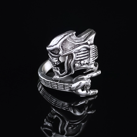 Anillo de Calavera de Guitarra Punk Retro para Hombre Aleación Ajustable Rock Hand Hip Hop Personalizado Plata Anillo de Dedo Joyería Accesorios